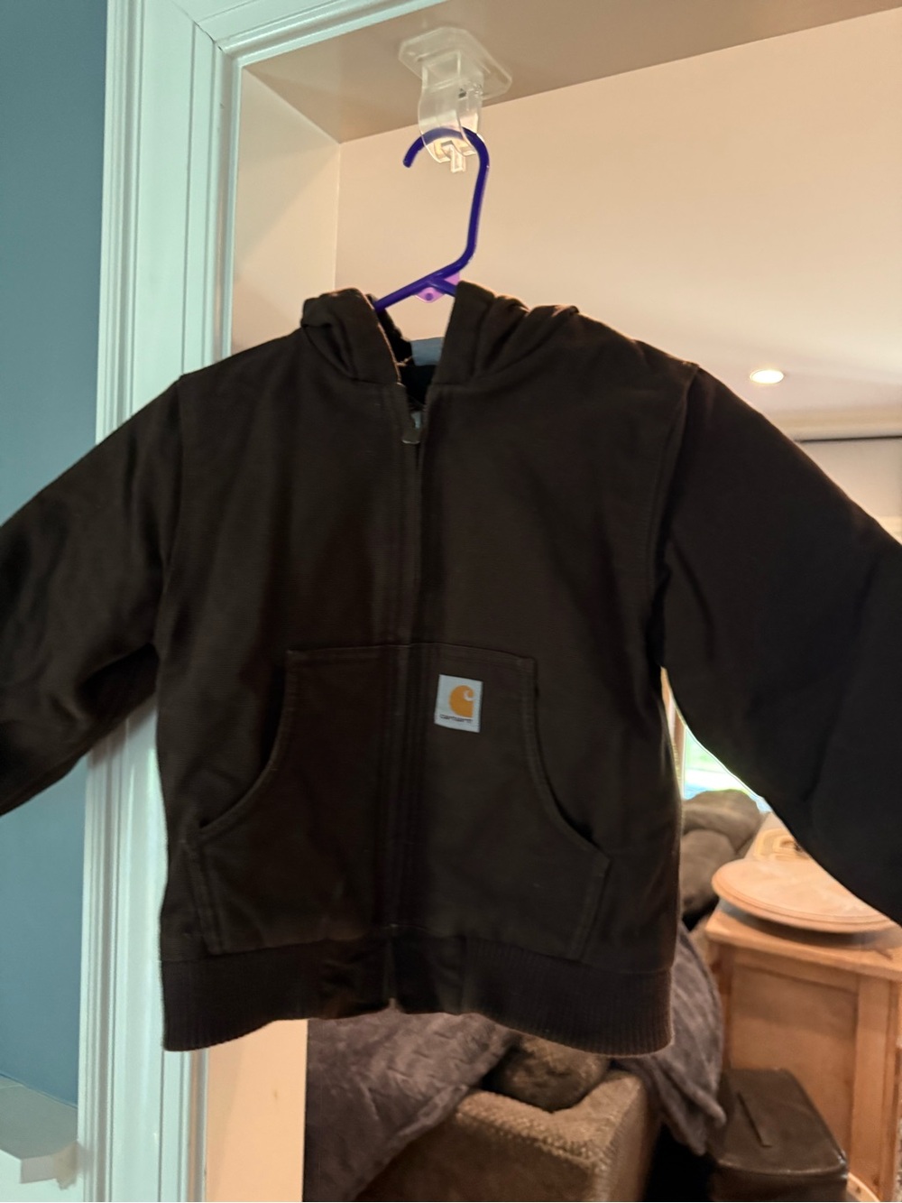 Carhartt Kids Dark Brown Hooded Zip Jacket 4/5T